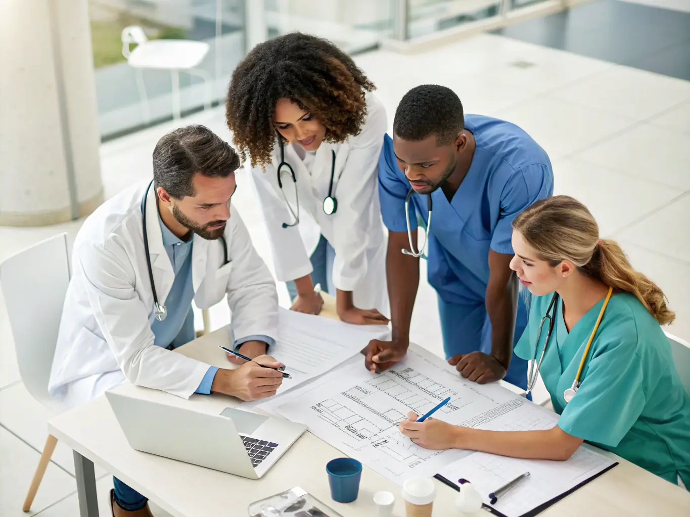 Engineers and medical physicists overseeing the commissioning of advanced radiation systems, ensuring safety and quality.